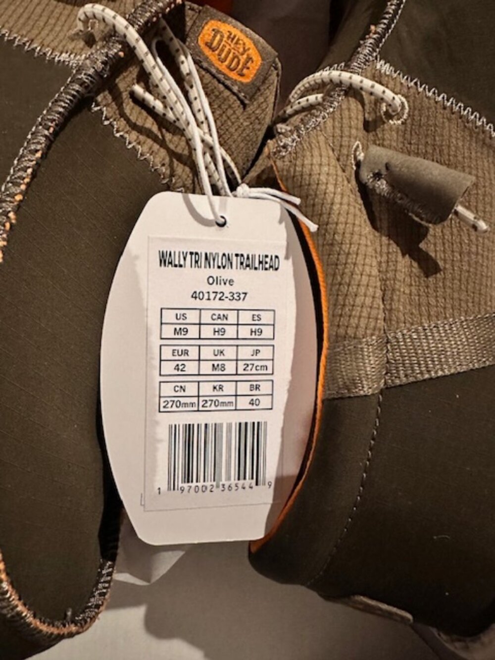 Hey Dude Men's Olive Wally Tri Nylon Trailhead Casual (NWT) - Picture 4 of 4